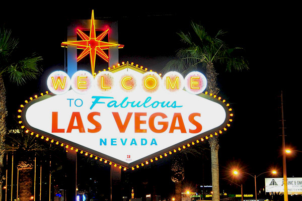 Las Vegas , panneau de bienvenue illuminé