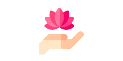 icon bien être - fleur de lotus dans une main 