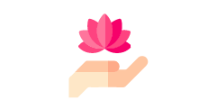 icon bien être - fleur de lotus dans une main