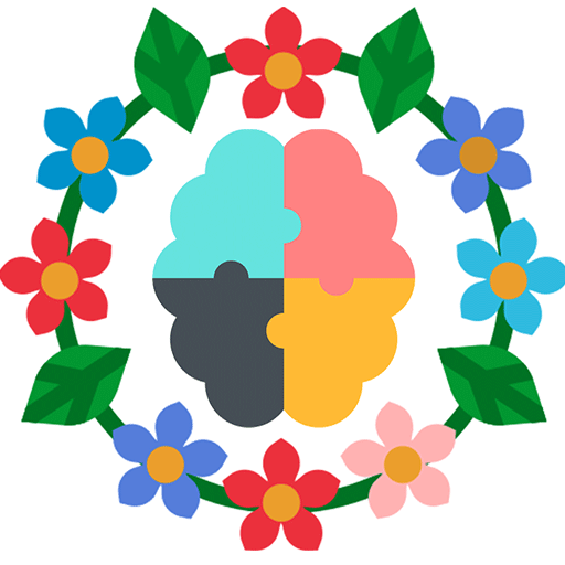 Une couronne de fleur qui entoure un cerveau pour marquer le côté mémorable et bonne odeur