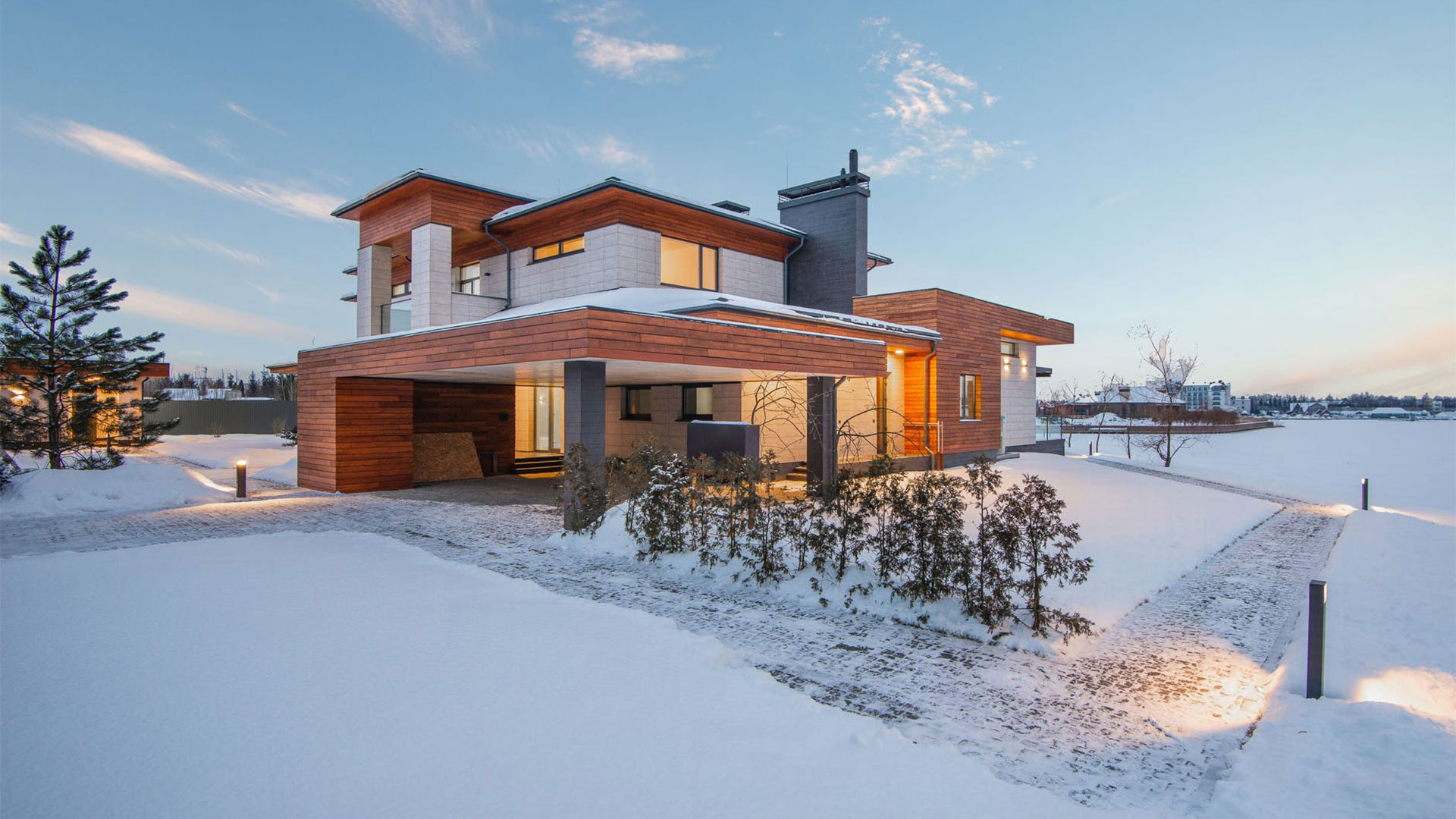 Cette image représente une maison à la montagne