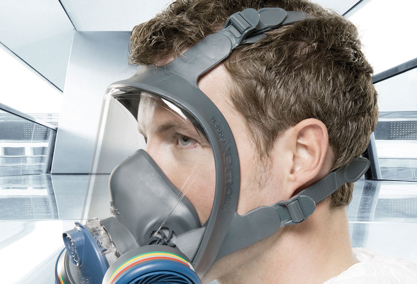 masque moldex 9000 porté de profile
