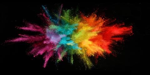 Explosion de nébulisation coloré